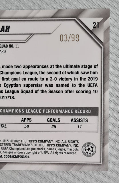 Mohamed Salah - 2022 Topps Chrome Champions League Liverpool FC #21 /99 Green