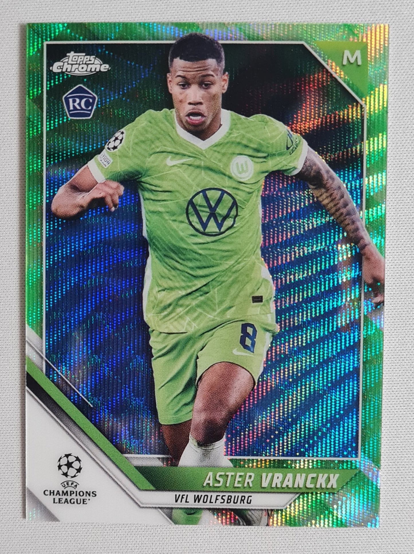 Aster Vranckx - 2022 Topps Chrome Champions League (RC) VFL Wolfsburg #192 /99 Green