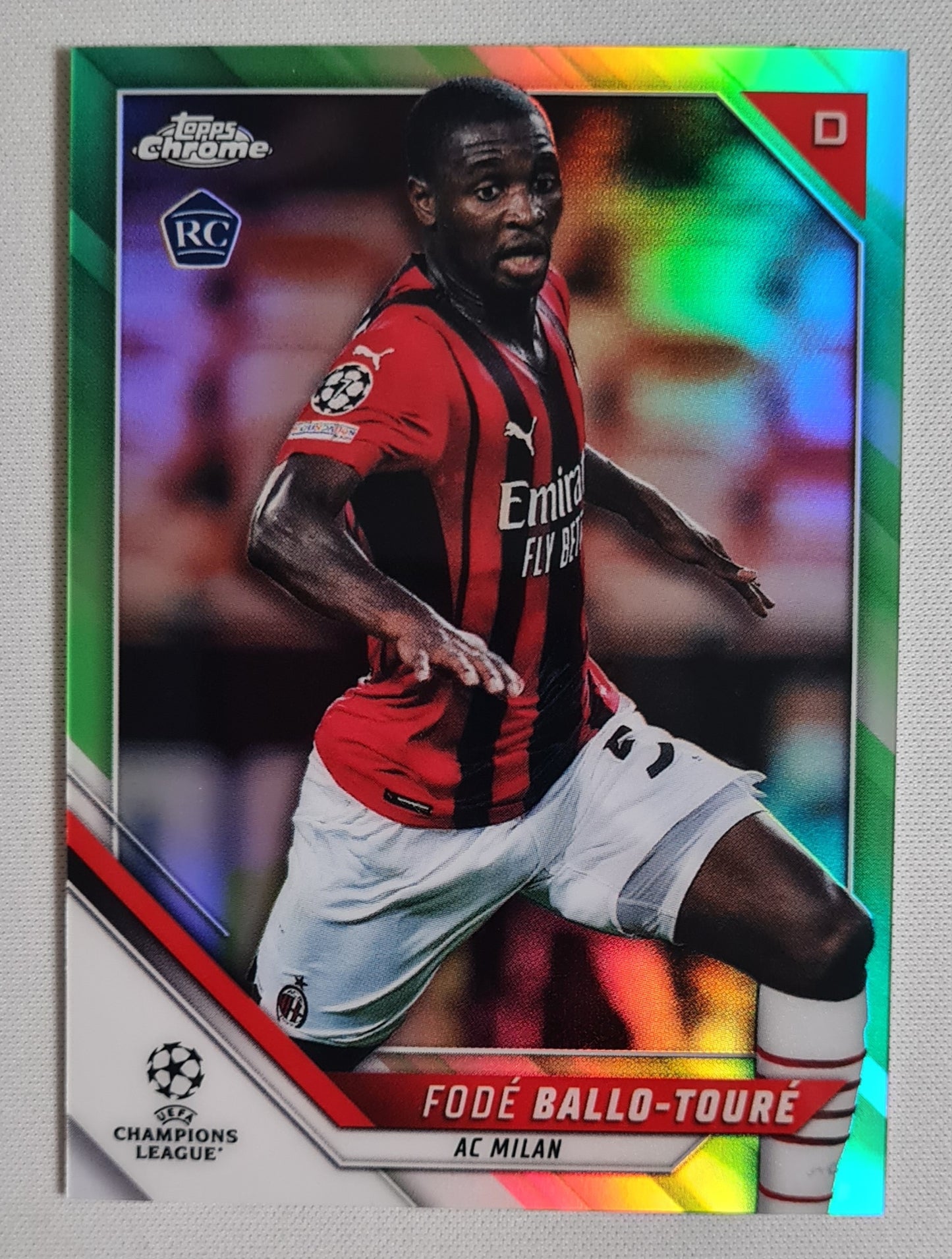 Fode Ballo-Toure - 2022 Topps Chrome Champions League (RC) AC Milan #98 /99 Green