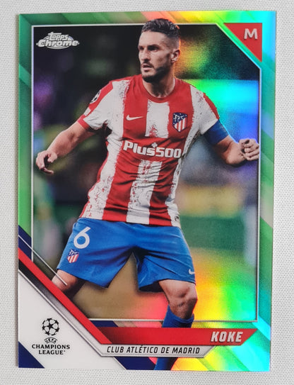 Koke - 2022 Topps Chrome Champions League Club Atletico de Madrid #51 /99 Green