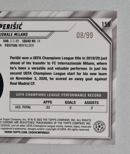 Ivan Perisic - 2022 Topps Chrome Champions League FC Internazionale Milano #158 /99 Green