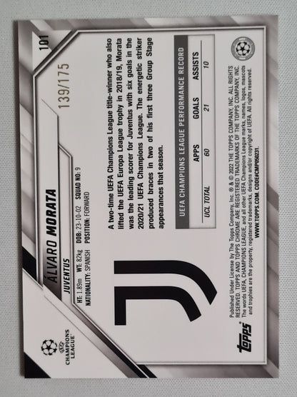 Alvaro Morata - 2022 Topps Chrome Champions League Juventus #101 /175 Pink