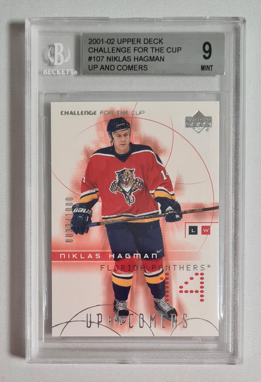 Niklas Hagman - 2001/02 Upper Deck NHL Florida Panters - Challenge for the Cup #107 /1000 - Beckett 9 Mint