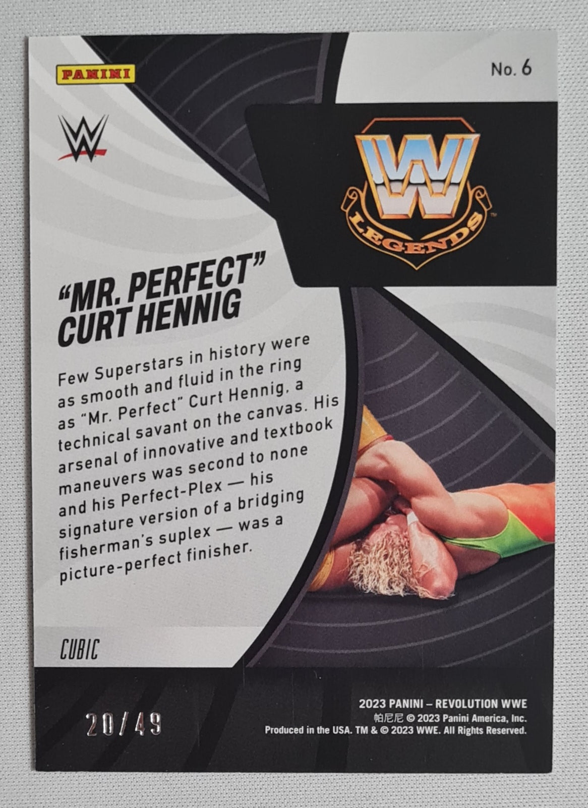 "Mr Perfect" Curt Hennig - 2023 Panini Revolution WWE Finisher #6 /49
