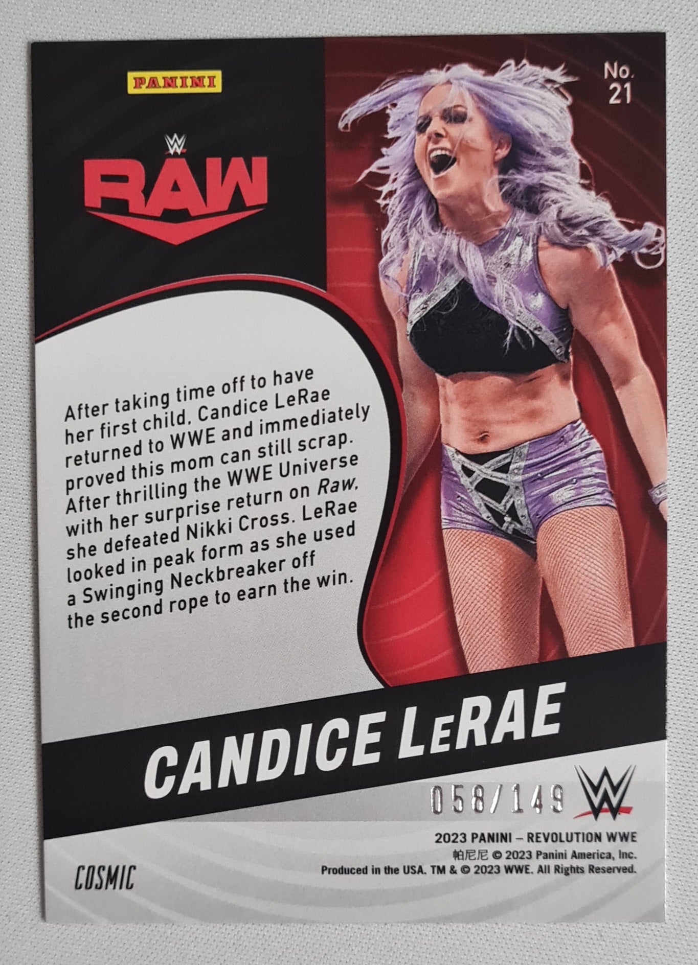Candice LeRae - 2023 Panini Revolution WWE RAW #21 /149