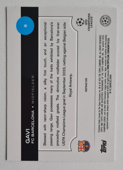 Gavi - 2025 Topps Chrome CL FC Barcelona #6 Refractor