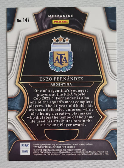 Enzo Fernandez - 2022/23 Panini Select FIFA Soccer Argentina #47 Mezzanine