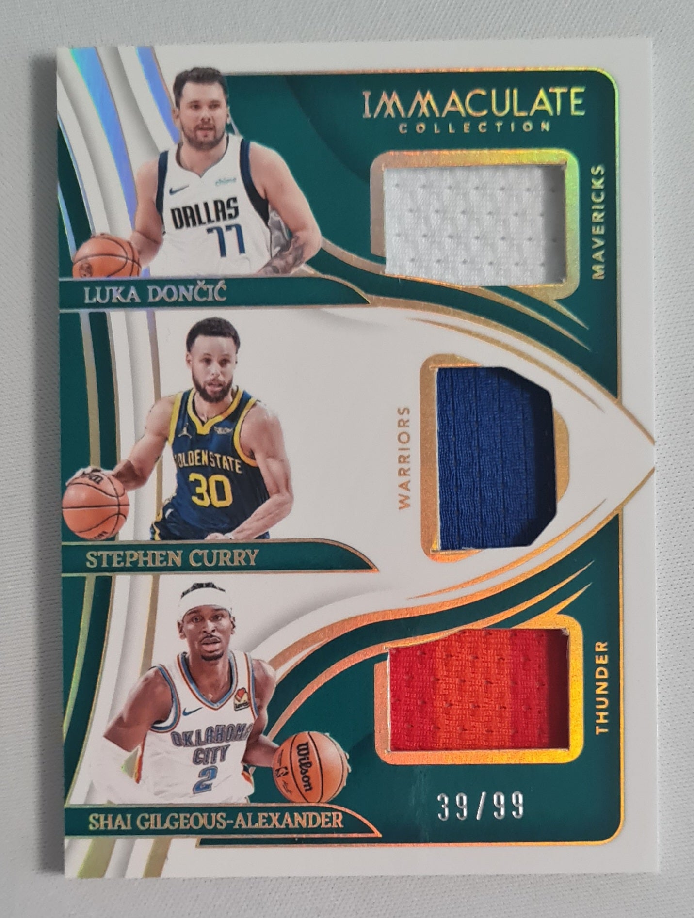 Luka Doncic/ Stephen Curry/ Shai Gilgeous-Alexander - 2023/24 Panini Immaculate Collection Basketball #ITM-LSS /triple Patch RARE!