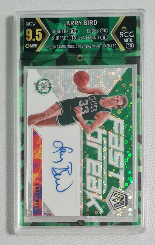 Larry Bird - 2019/20 Panini Mosaic Fast Break NBA Boston Celtics #FB-LBD /Auto RCG 9.5 MINT