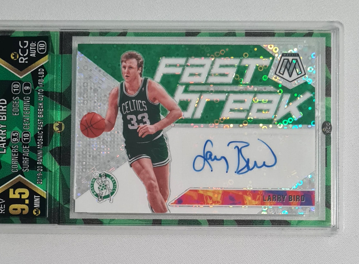 Larry Bird - 2019/20 Panini Mosaic Fast Break NBA Boston Celtics #FB-LBD /Auto RCG 9.5 MINT