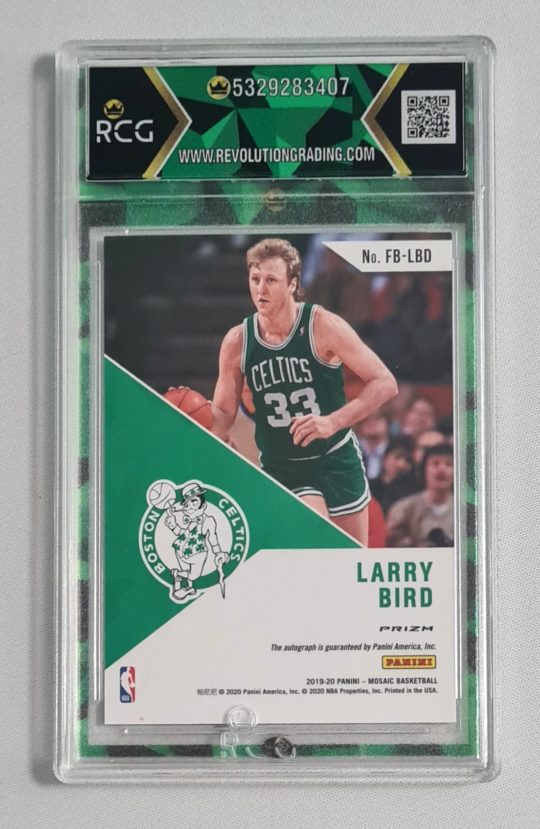 Larry Bird - 2019/20 Panini Mosaic Fast Break NBA Boston Celtics #FB-LBD /Auto RCG 9.5 MINT