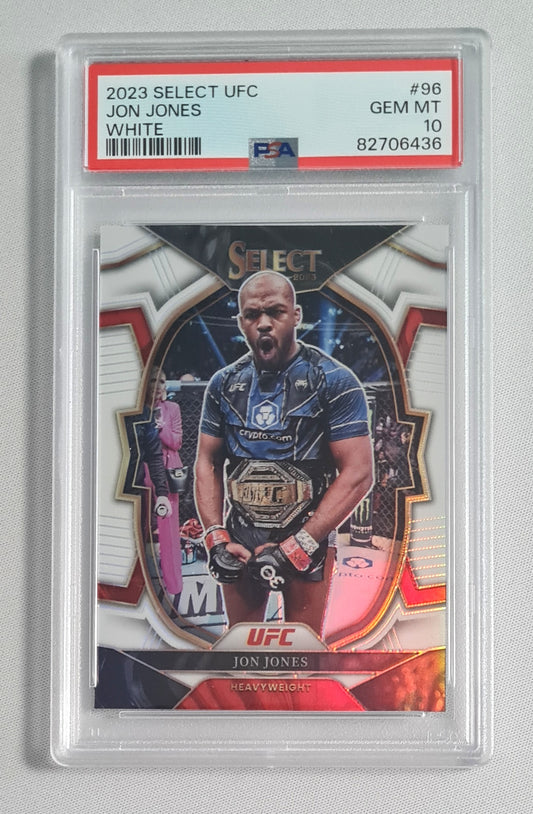 Jon Jones - 2023 Panini Select UFC Fighter Heavy Weight - White #96 /125 PSA 10 GEM MINT