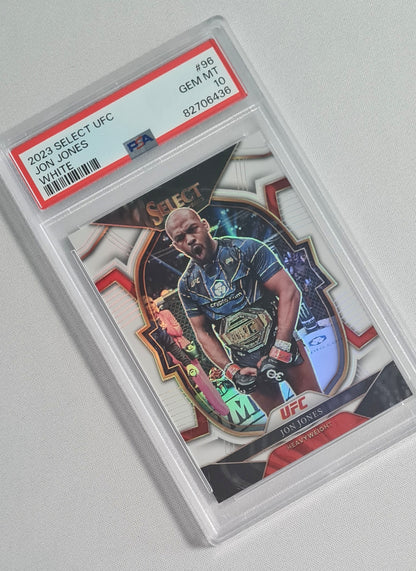 Jon Jones - 2023 Panini Select UFC Fighter Heavy Weight - White #96 /125 PSA 10 GEM MINT