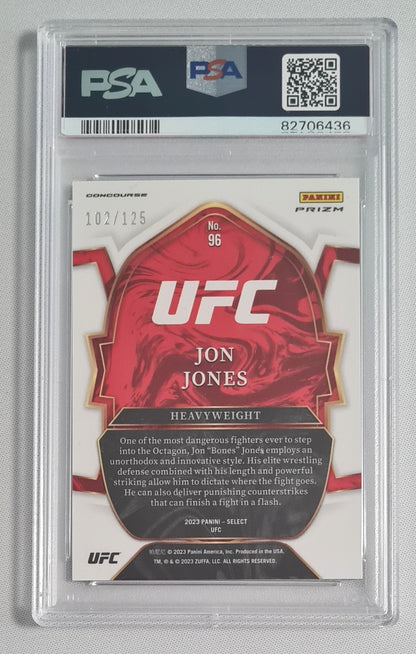 Jon Jones - 2023 Panini Select UFC Fighter Heavy Weight - White #96 /125 PSA 10 GEM MINT