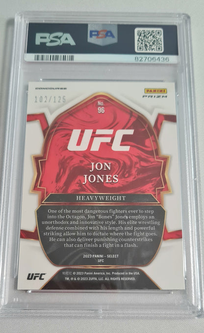 Jon Jones - 2023 Panini Select UFC Fighter Heavy Weight - White #96 /125 PSA 10 GEM MINT