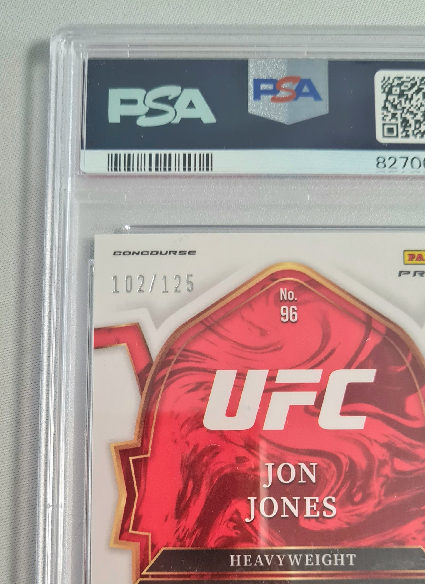 Jon Jones - 2023 Panini Select UFC Fighter Heavy Weight - White #96 /125 PSA 10 GEM MINT