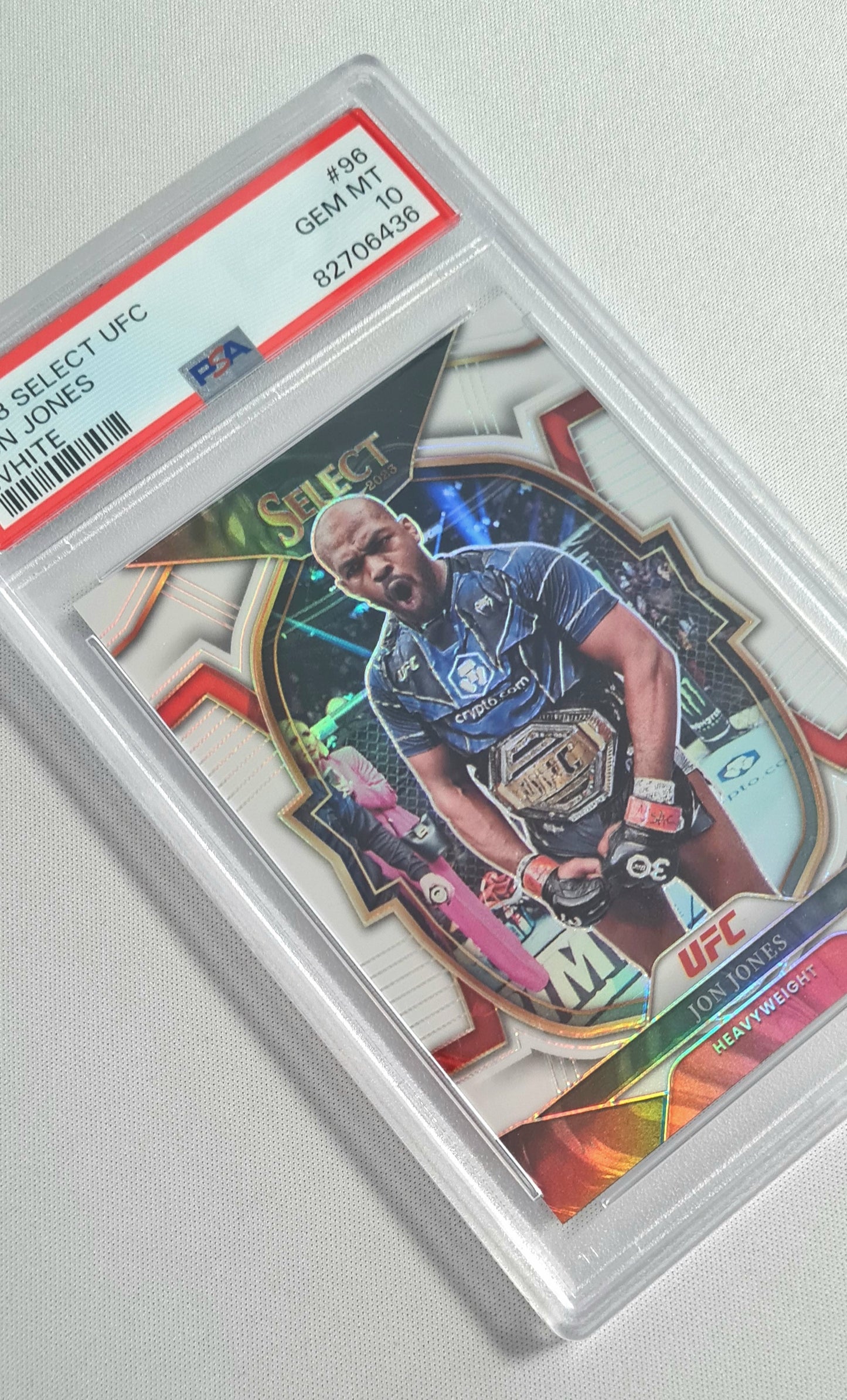 Jon Jones - 2023 Panini Select UFC Fighter Heavy Weight - White #96 /125 PSA 10 GEM MINT