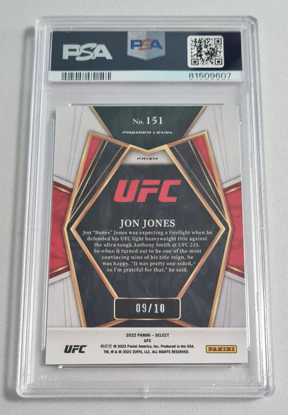 Jon Jones - 2022 Panini Select UFC Fighter #151 Gold Flash /10 PSA 9 MINT