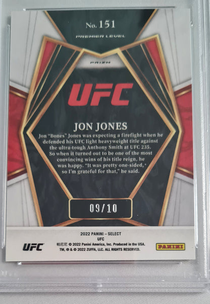 Jon Jones - 2022 Panini Select UFC Fighter #151 Gold Flash /10 PSA 9 MINT