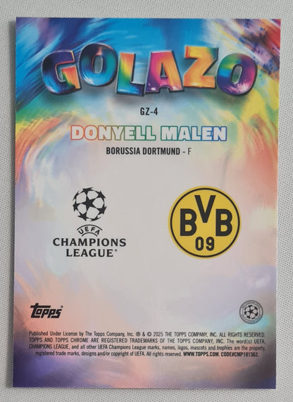 Donyell Malen - 2025 Topps Chrome Golazo Borussia Dortmund (CL) #GZ-4