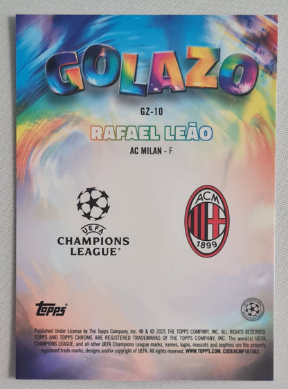 Rafael Leao - 2025 Topps Chrome Golazo AC Milan (CL) #GZ-10