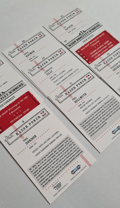 Poker Players Cards Lot (9 Cards) - 2006 Razor Entertainment Cards  WPT Stars