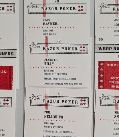 Poker Players Cards Lot (9 Cards) - 2006 Razor Entertainment Cards  WPT Stars
