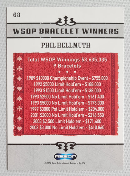 Phil Hellmuth - 2006 Razor Entertainment WSOP Bracelet Winners #63