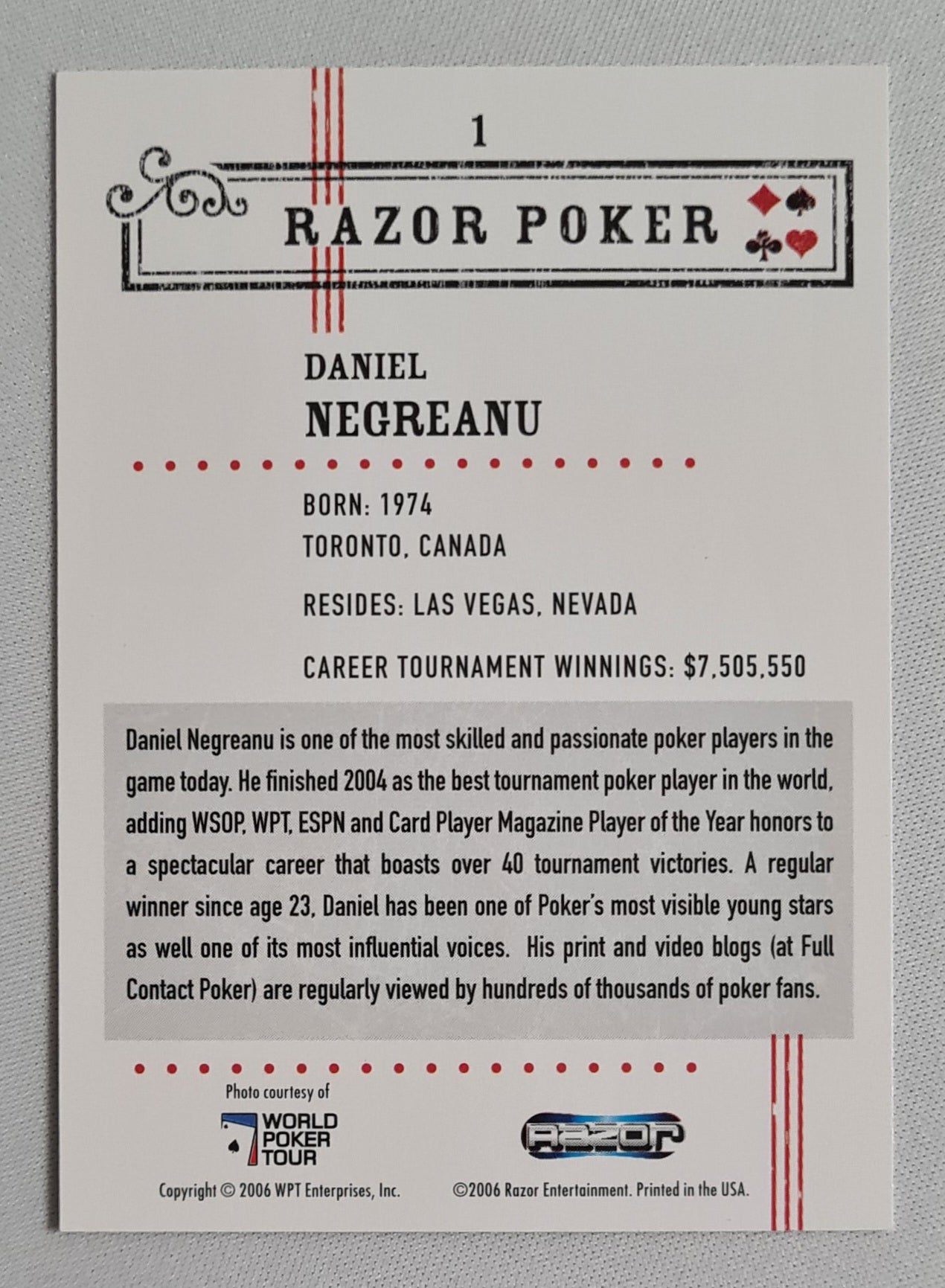 Daniel Negreanu - 2006 Razor Entertainment #1
