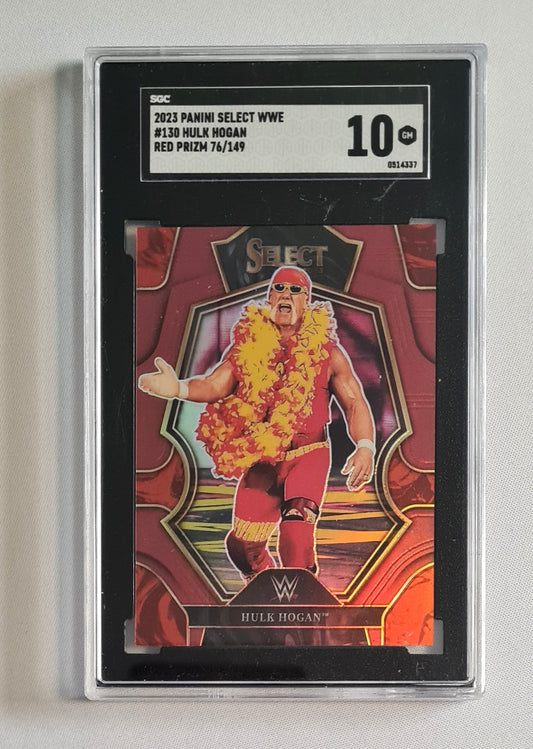 Hulk Hogan - 2023 Panini WWE #130 Red Prizm /149 SGC 10 GM