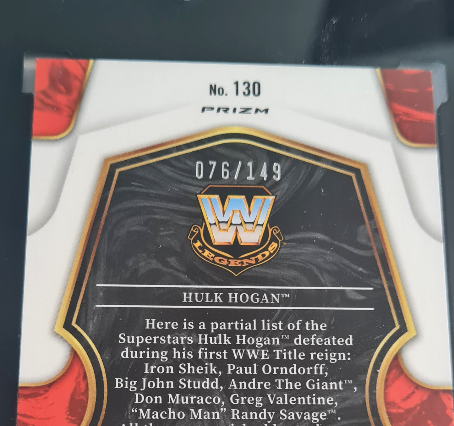 Hulk Hogan - 2023 Panini WWE #130 Red Prizm /149 SGC 10 GM