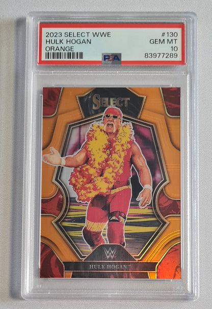 Hulk Hogan - 2023 Panini Select WWE #130 Orange /49 PSA 10 GEM MT
