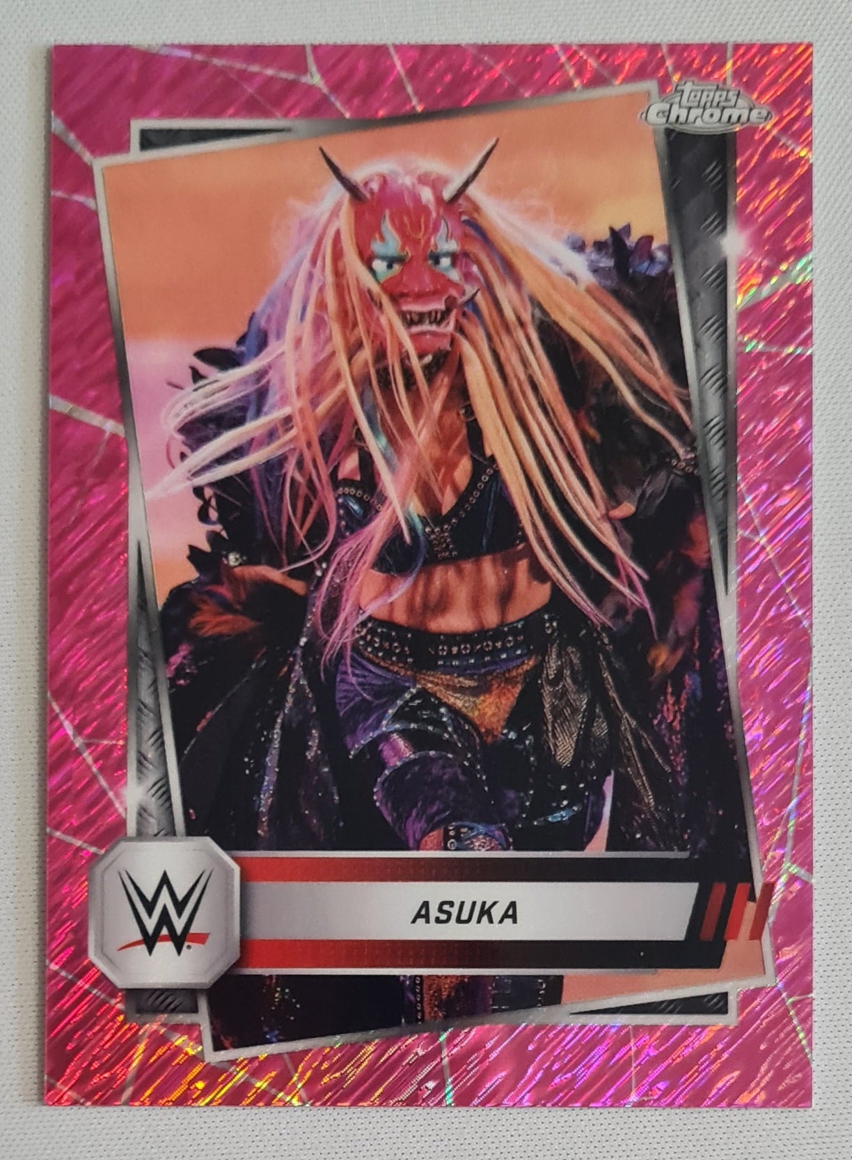 Asuka - 2025 Topps Chrome WWE Raw Pink Shimmer #111