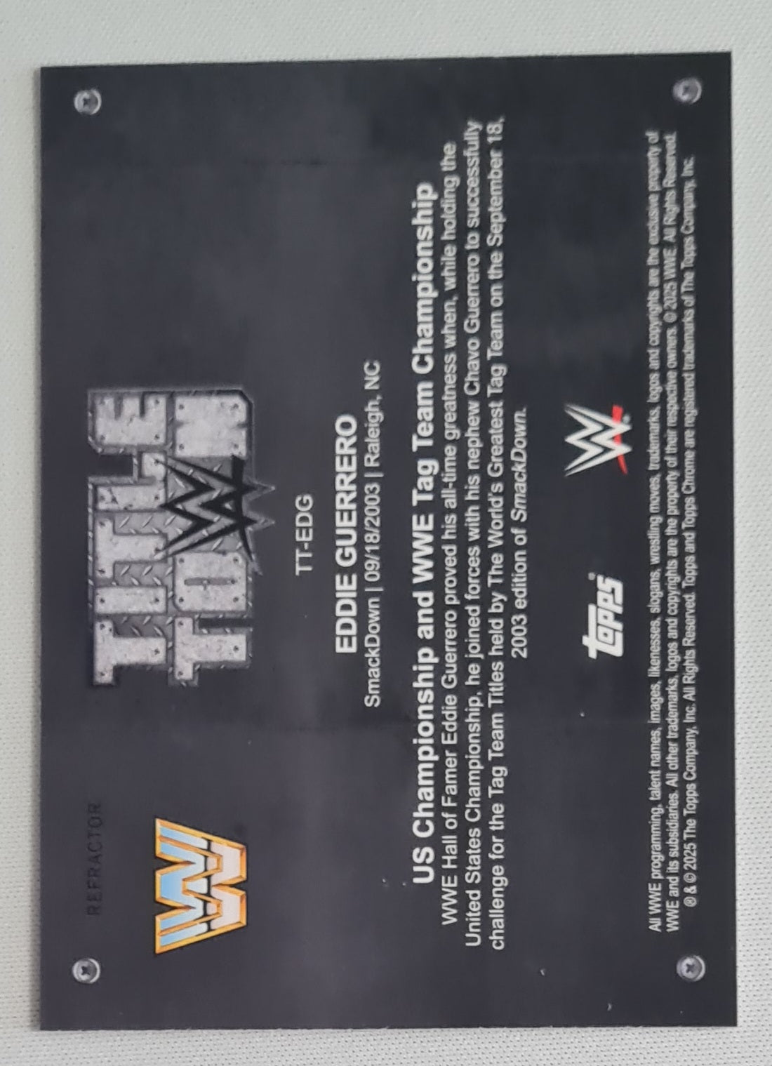 Eddie Guerrero - 2025 Topps Chrome WWE Title Down #TT-EDG
