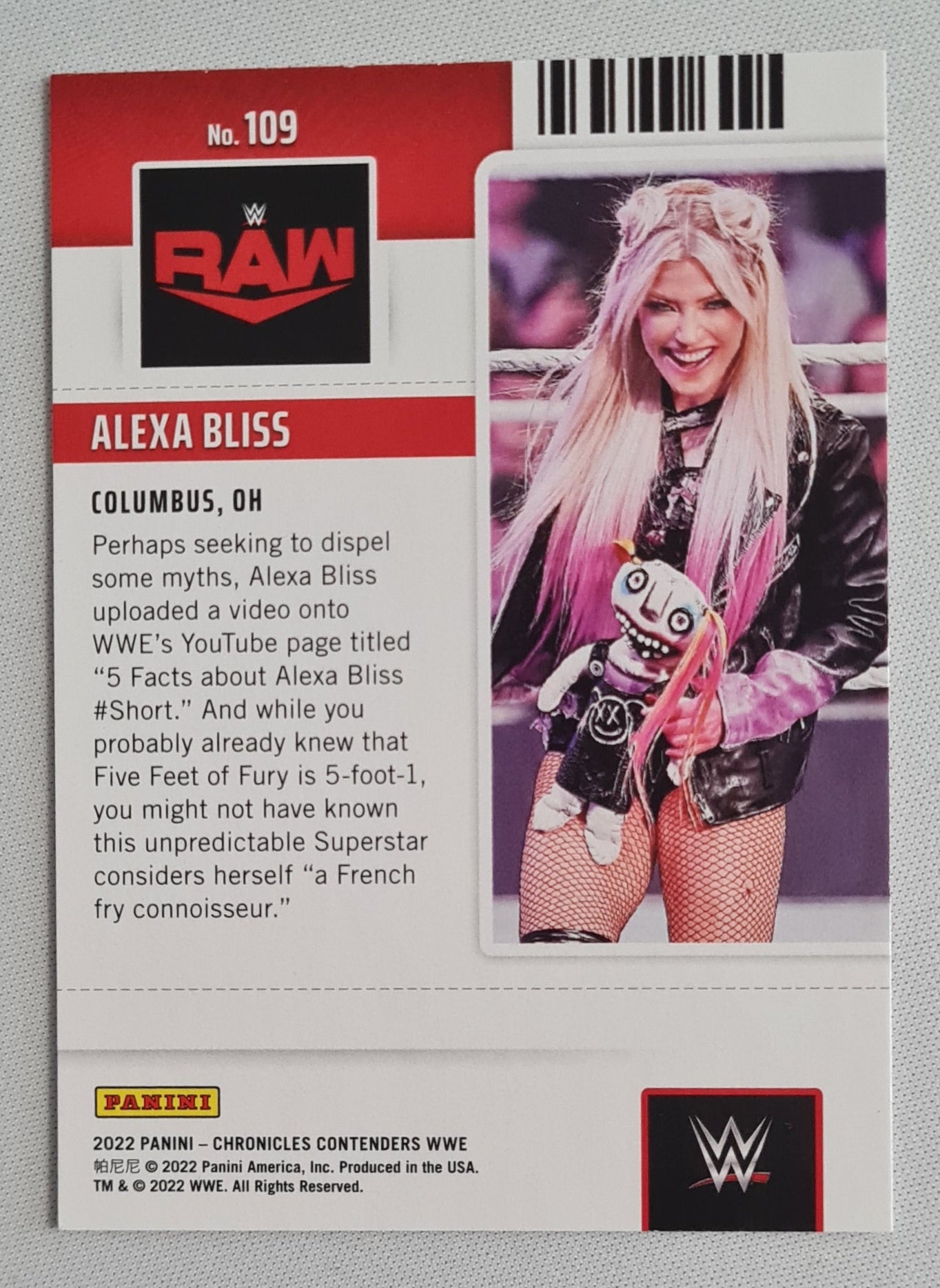 Alexa Bliss - 2022 Panini Contenders Season Ticket Raw #109