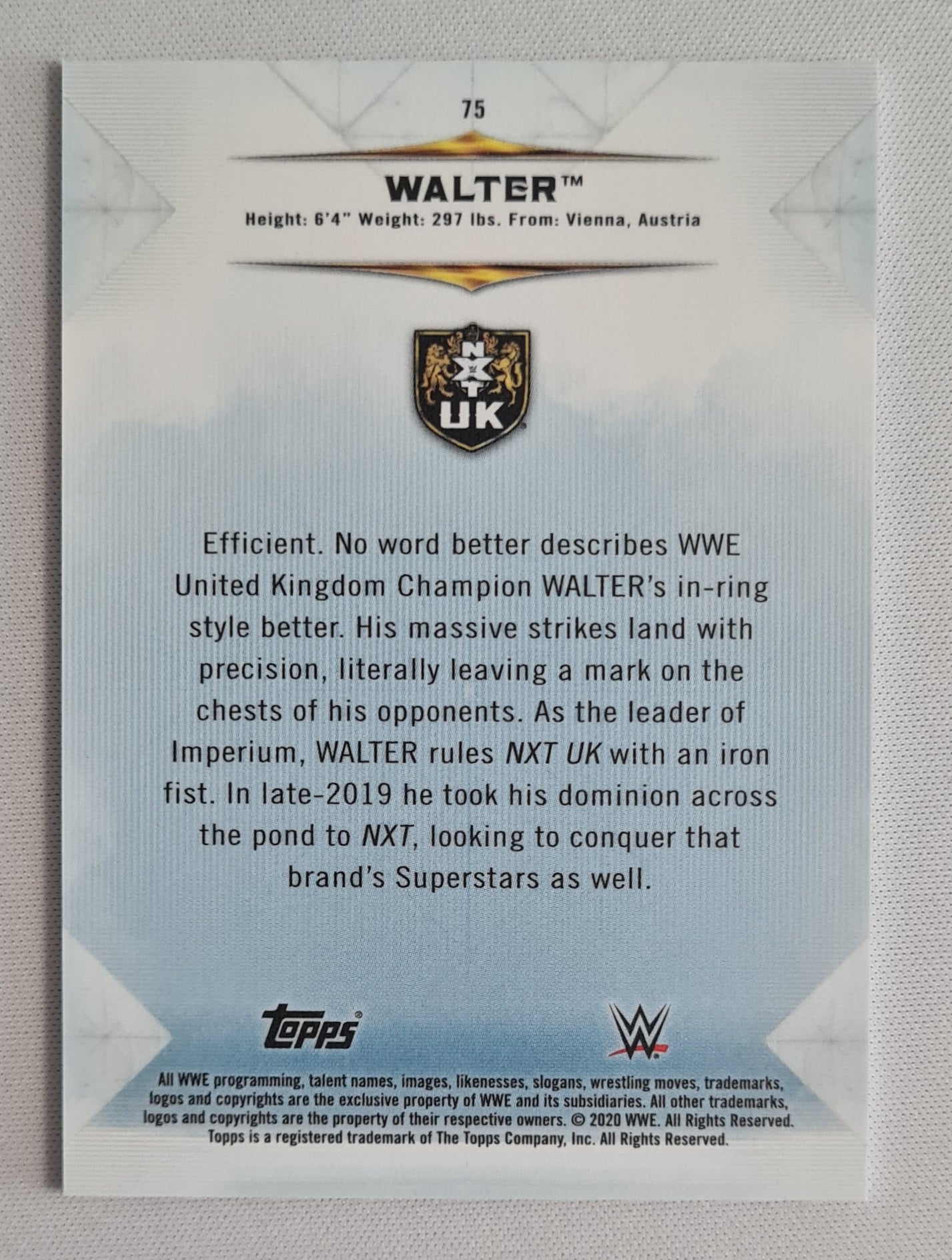 Walter - 2020 Topps NXT #75