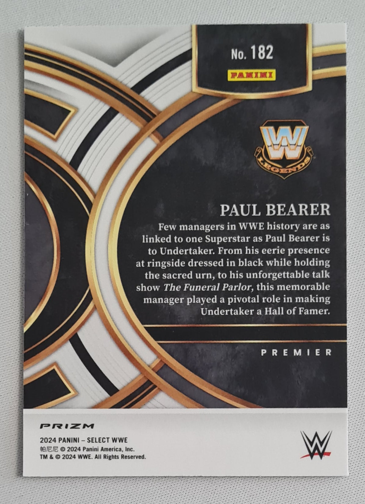 Paul Bearer - 2024 Panini Select WWE Purple/White/Green #182