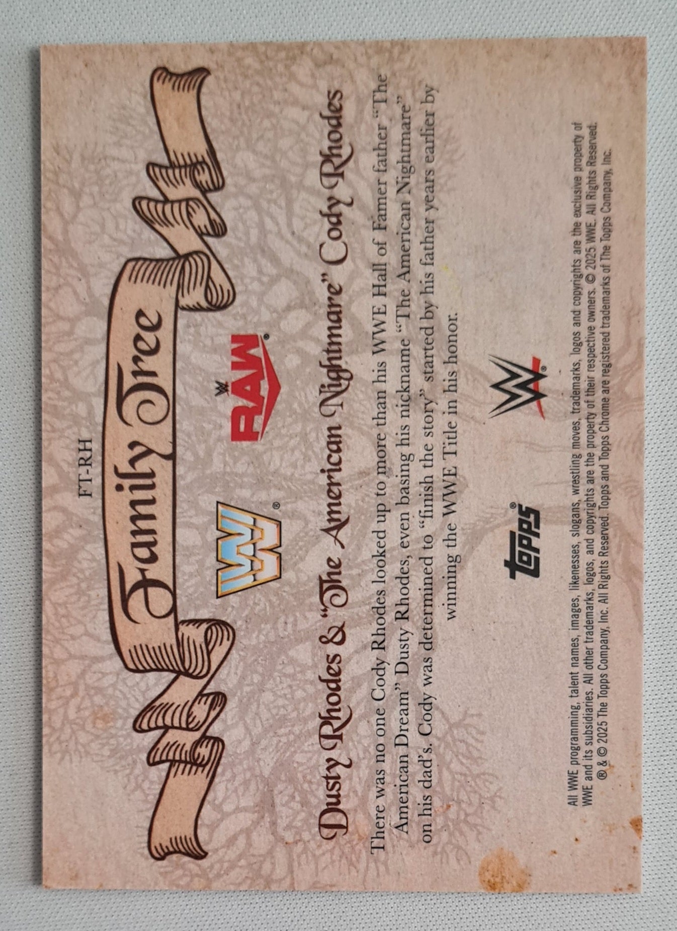 Dusty Rhodes & Cody Rhodes - 2025 Topps Chrome Family Tree
