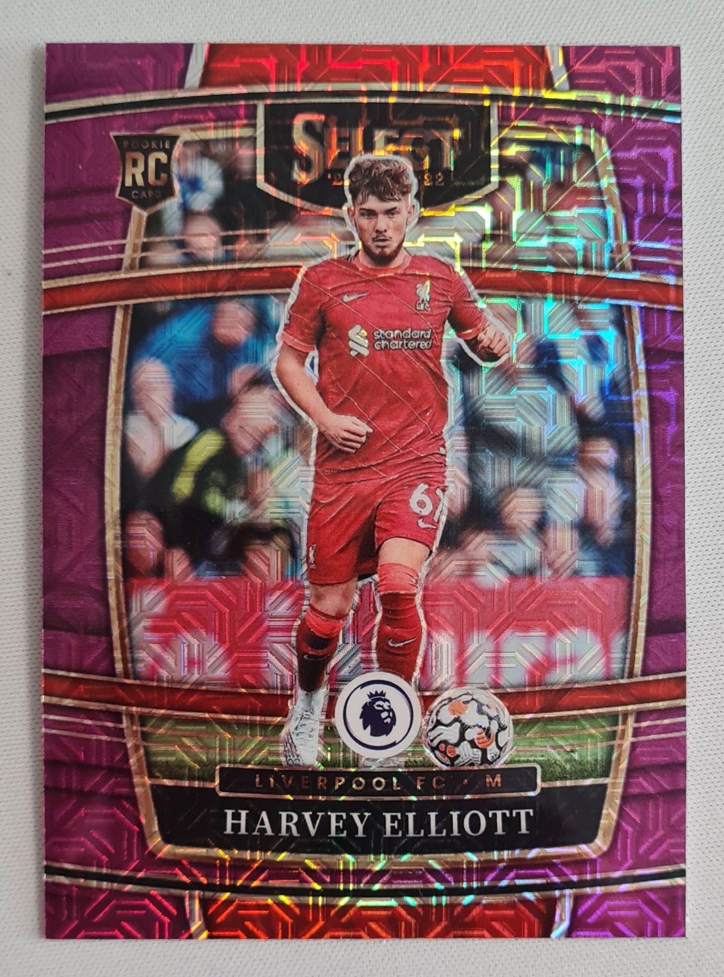Harvey Elliot - 2021-22 Panini Select Purple/Red Mojo (RC) #232