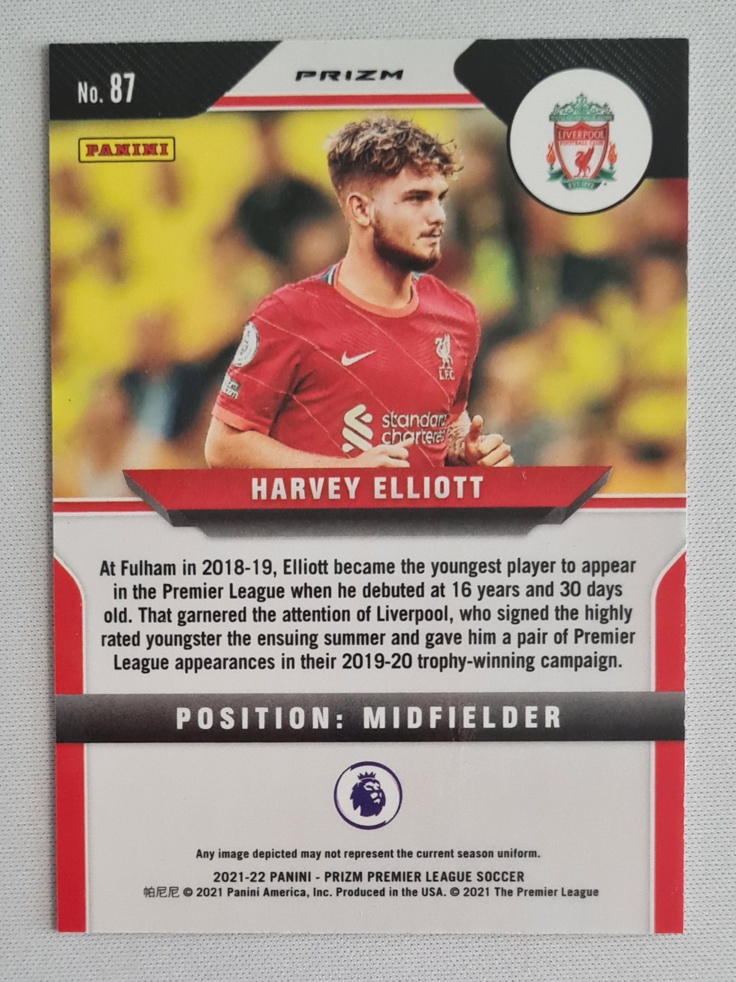 Harvey Elliot - 2021-22 Panini Prizm Pink Cracked Ice (RC) #87