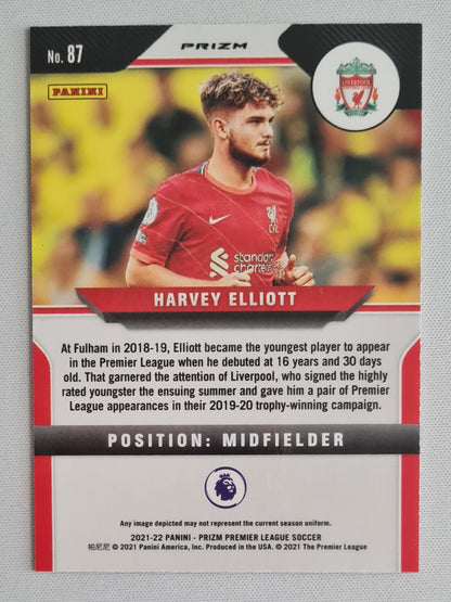 Harvey Elliot - 2021-22 Panini Prizm Pink Cracked Ice (RC) #87