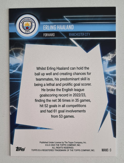 Erling Haaland - 2023 Topps Blue Lighting #MANS-3