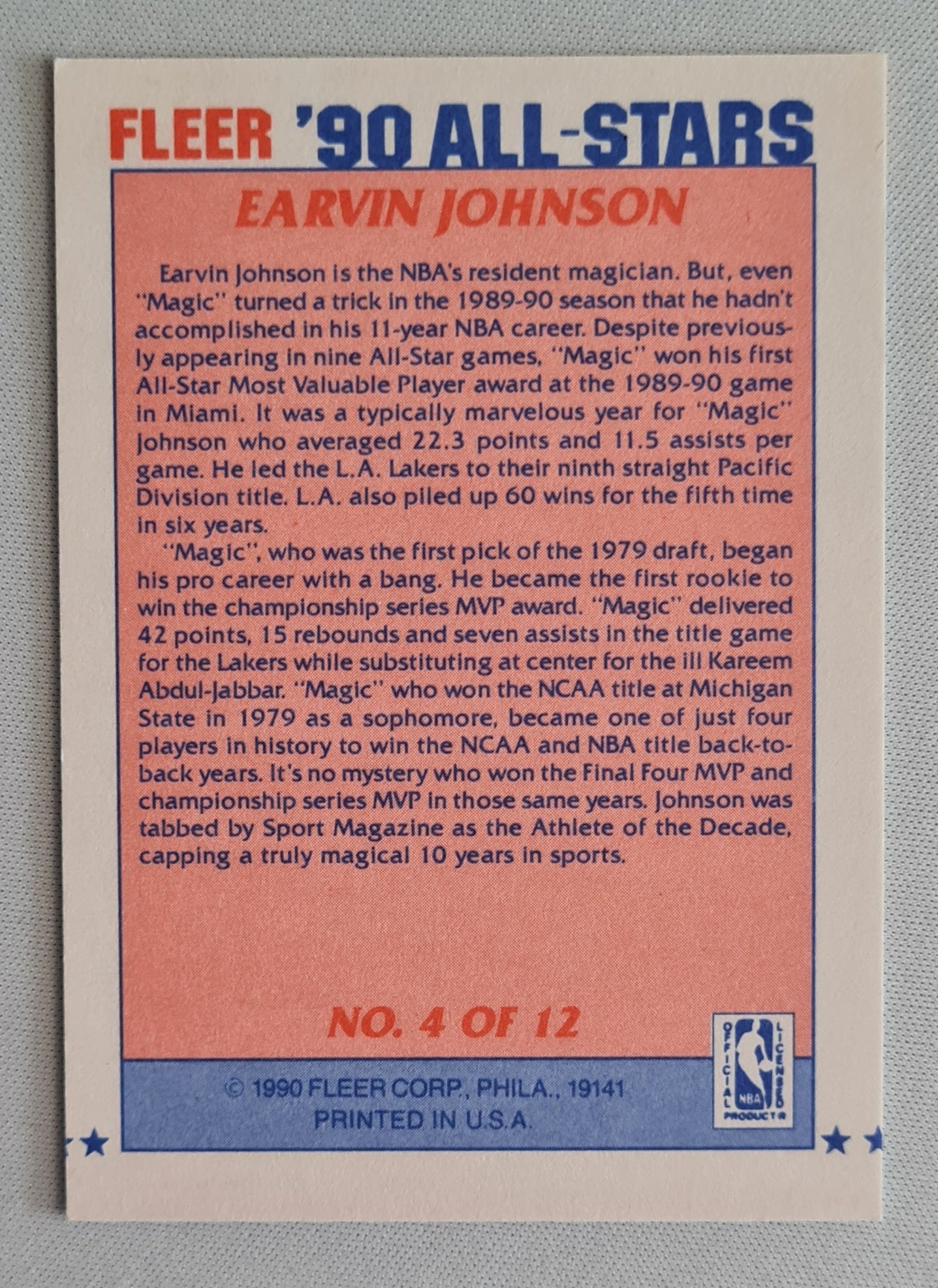 Earvin (Magic) Johnson - 1990 Fleer '90 Fleer All-Star