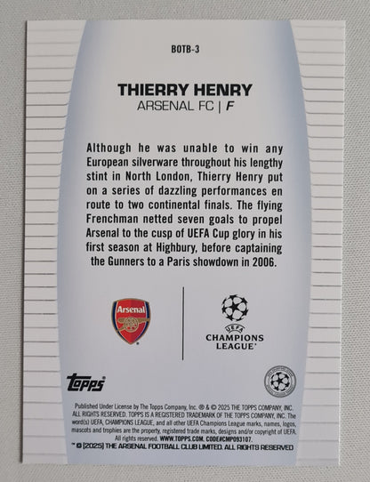 Thierry Henry - 2025 Topps Best of the Best (CL) Arsenal FC #BOTB-3
