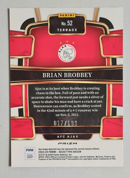 Brian Brobbey - 2023/24 Panini Select FIFA Soccer Prizm Terrace #52 Prizm Pink Mojo /199