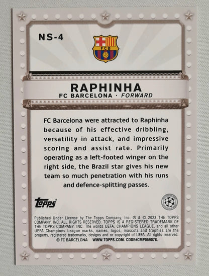 Raphinha - 2023 Topps Now Starring FC Barcelona (CL) #NS-4