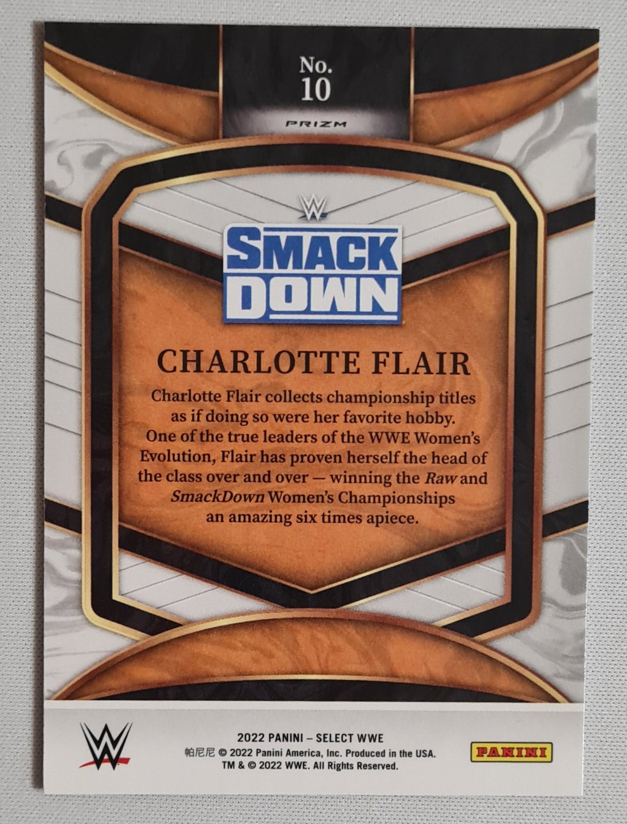 Charlotte Flair - 2022 Panini Select WWE Wrestling Divas Smack Down Prizm #10 Refractor