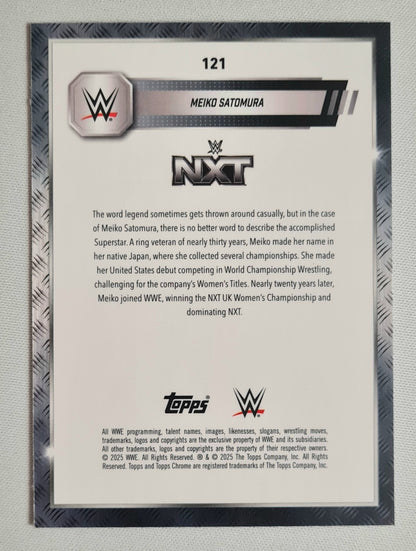 Meiko Satomura - 2025 Topps Chrome WWE Wrestling NXT #121 Green Teal Laser Refractor /175