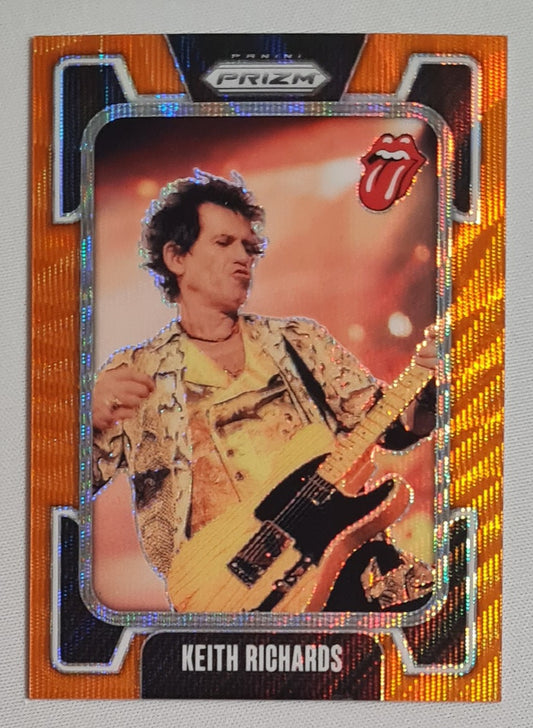Keith Richards - 2025 Panini Prizm The Rollings Stones #28 Orange Prizm Wave /259