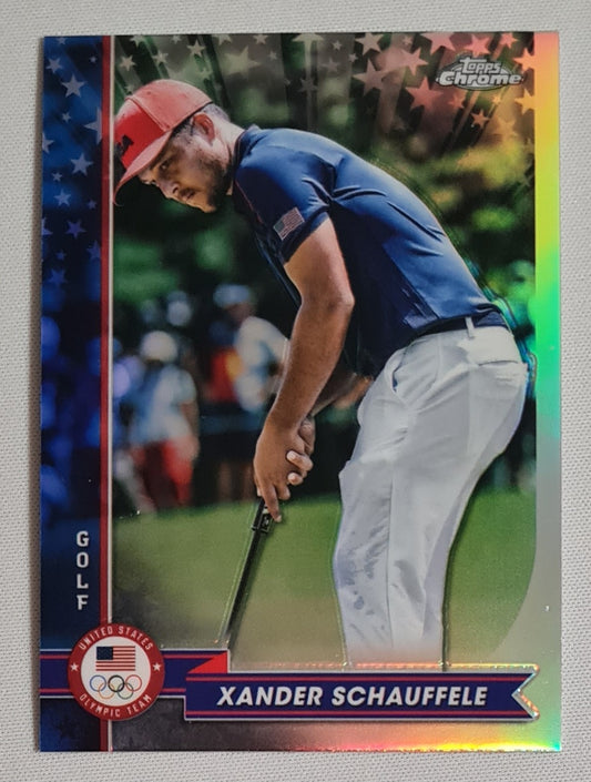 Xander Schauffele - 2024 Topps Chrome Golf Olympic Team United States #50 Refractor